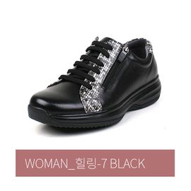 [Dr.K] Women's Walking Shoes Comfort Sneakers Healing7 BLACK-Sneakers with Arch Support, Walking Shoes for Foot and Heel Pain Relief-Made in Korea